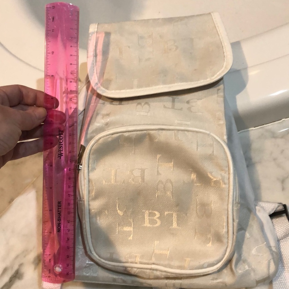 Solid white no stains mini backpack by BT